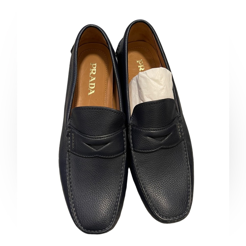 Prada Blue Leather Driving Loafers NWT size 11